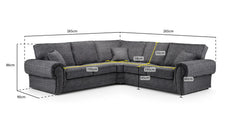 Kachayr Sofa Large Corner - Grey