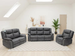 Leon Electric Recliner 3+1+1 Seater Sofa - Grey