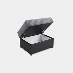 Logan Sofa Black/Grey Footstool