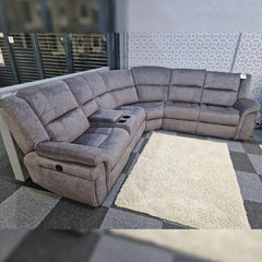 Berlin Electric Recliner Corner Sofa Micro Fibre Fabric
