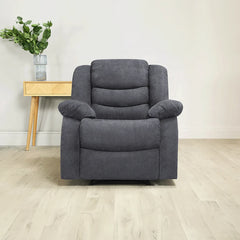 Roma Fabric Recliner Sofa Arm Chair Grey