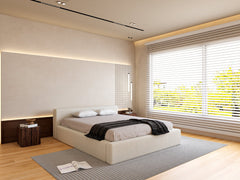 Malvern Boucle Upholstered Low Bed Frame