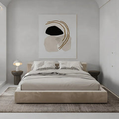 Malvern Boucle Upholstered Low Bed Frame