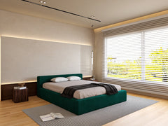 Malvern Boucle Upholstered Low Bed Frame