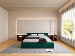 Malvern Boucle Upholstered Low Bed Frame