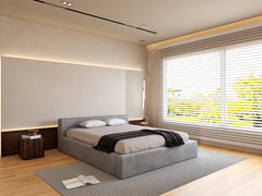 Malvern Boucle Upholstered Low Bed Frame