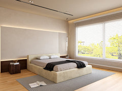 Malvern Boucle Upholstered Low Bed Frame