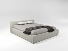 Malvern Boucle Upholstered Low Bed Frame