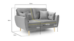 Maxen 2 Seater Sofa - Grey