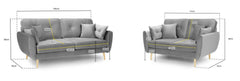 Maxen 3+2 Seater Sofa Grey