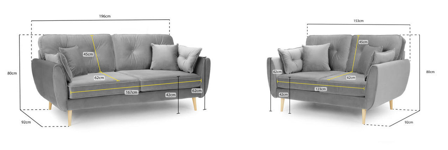 Maxen Sofa Set - Grey