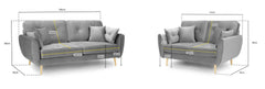 Maxen Sofa Set - Grey