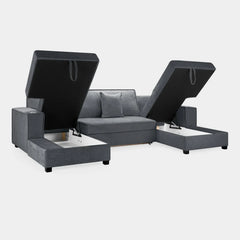 Milan Sofa Bed Grey U Shape Corner