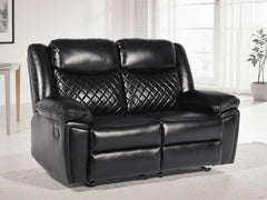 Myra Recliner Leather 3+2 Sofa - Black
