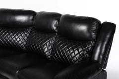 Myra Recliner Leather 3+2 Sofa - Black