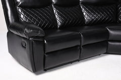 Myra Recliner Leather 3+2 Sofa - Black