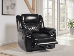 Myra Recliner Leather Armchair Sofa - Black