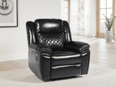Myra Recliner Leather Armchair Sofa - Black