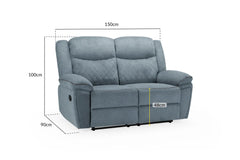 Myra Recliner Fabric 2 Seater Sofa - Grey