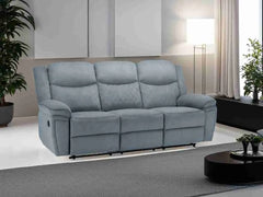 Myra Recliner Fabric 3+1+1 Sofa - Grey