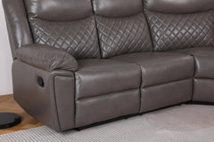 Myra Recliner Leather 3+1+1 Sofa - Grey