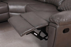 Myra Recliner Leather 3+1+1 Sofa - Grey