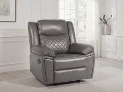Myra Recliner Leather 3+2+1 Sofa - Grey