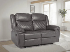 Myra Recliner Leather 3+2+1 Sofa - Grey