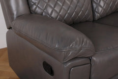 Myra Recliner Leather 3+2+1 Sofa - Grey