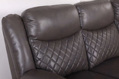 Myra Recliner Leather 3+2+1 Sofa - Grey