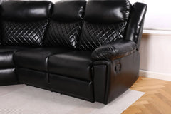 Myra Recliner PU Leather 3+2+1 Sofa - Black