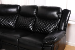 Myra Recliner PU Leather 3+2+1 Sofa - Black
