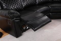 Myra Recliner PU Leather 3+2+1 Sofa - Black
