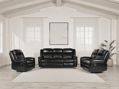 Myra Recliner PU Leather 3+2+1 Sofa - Black