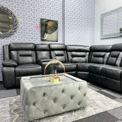 Nova Electric Recliner Leather Corner Sofa