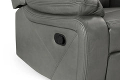 Novie Recliner Leather Sofa Grey 2 Seaterc