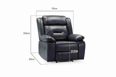 Novie Recliner 3+2+1 Sofa Set - Black