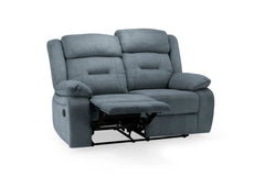 Novie Recliner Fabric 2 Seater Sofa - Grey