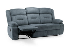 Novie Recliner Fabric 3 Seater Sofa - Grey