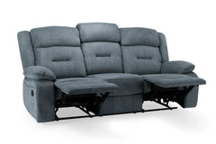 Novie Recliner Fabric 3 Seater Sofa - Grey