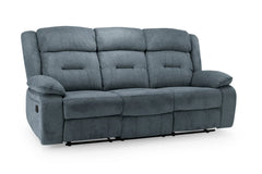 Novie Recliner Fabric 3 Seater Sofa - Grey