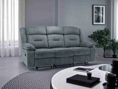 Novie Recliner Fabric Sofa 3+1+1 Set - Grey