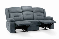 Novie Recliner Fabric Sofa 3+1+1 Set - Grey