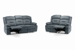 Novie Recliner Fabric Sofa 3+1+1 Set - Grey