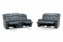Novie Recliner Fabric Sofa 3+1+1 Set - Grey