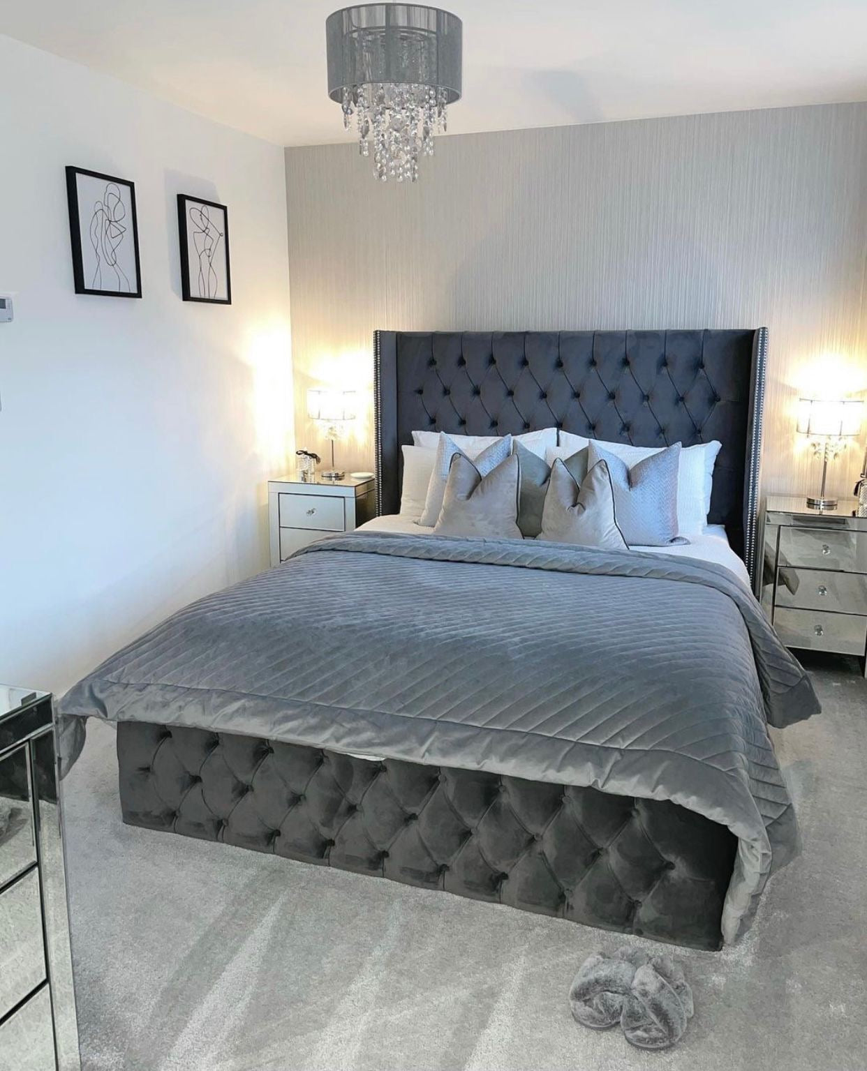 5FT-King Size Birlea Winged Bed
