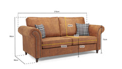 Oakland 3 Seater Sofa - Tan