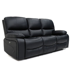 Orla Electric Recliner 3 Seater Sofa - Black
