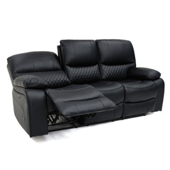 Orla Electric Recliner 3 Seater Sofa - Black