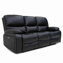 Orla Electric Recliner 3+2+1 Sofa Set - Black